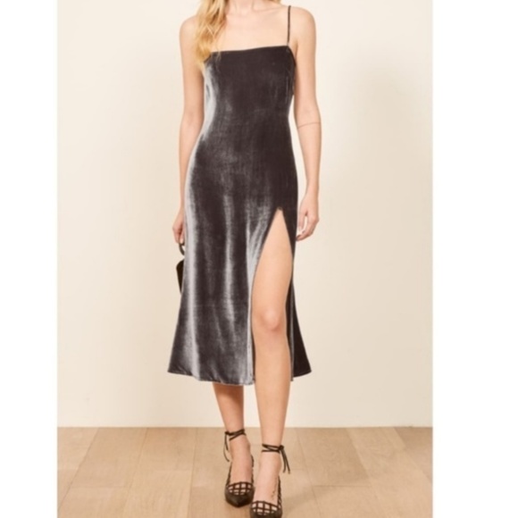Reformation Dresses & Skirts - Reformation Ariana Gray Velvet Dress Sz M